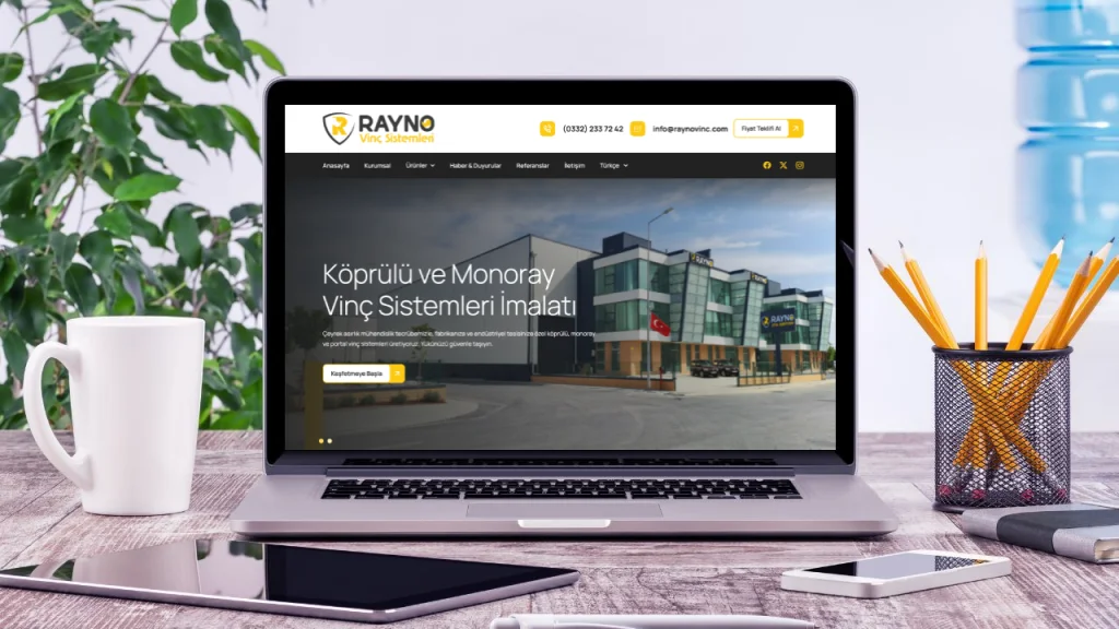 Rayno vinç kurumsal internet sitesi